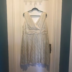 White and gold party dress